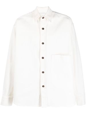 Studio Nicholson long-sleeved organic cotton shirt - Neutrals