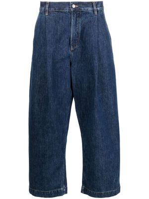 Studio Nicholson Push pleat-detailed wide-leg jeans - Blue