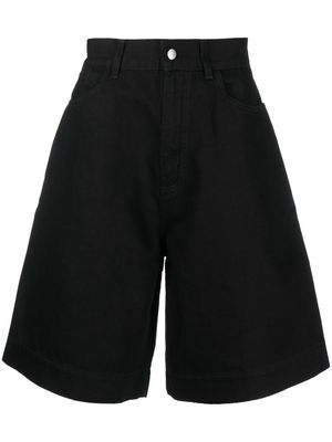 Studio Nicholson wide leg denim shorts - Black