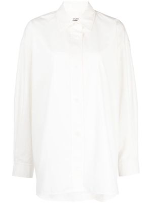 STUDIO TOMBOY button-fastening cotton-blend shirt - White