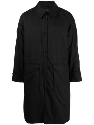 STUDIO TOMBOY buttoned gabardine raincoat - Black