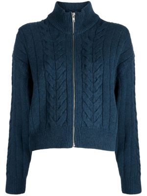 STUDIO TOMBOY cable-knit zip-up cardigan - Blue