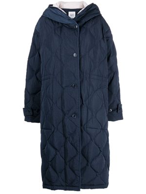 STUDIO TOMBOY shearling-hood quilted padded coat - Blue