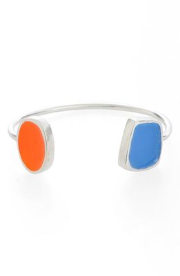 StudioSophiaSophia Triangle Sterling Silver Cuff Bracelet in Periwinkle/Neon Orange