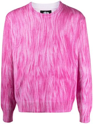 Stüssy abstract-print cotton sweatshirt - Pink