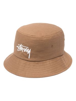 Stüssy Big Stock logo-embroidered bucket hat - Brown