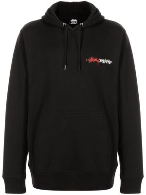 Stüssy chest embroidered-logo hoodie - Black
