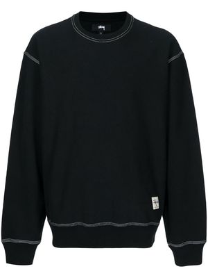 Stüssy contrast-stitching cotton sweatshirt - Black