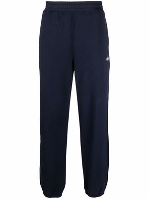 Stüssy embroidered-logo cotton joggers - Blue