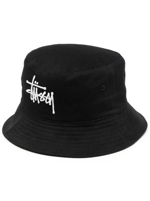 Stüssy embroidered-logo detail bucket hat - Black