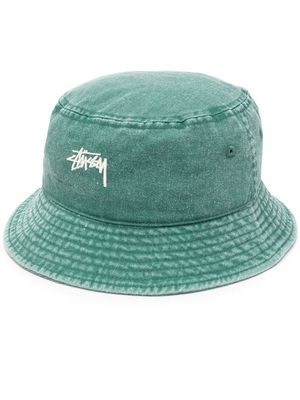 Stüssy embroidered-logo detail bucket hat - Green