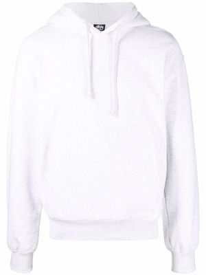 Stüssy embroidered logo fleece hoodie - White