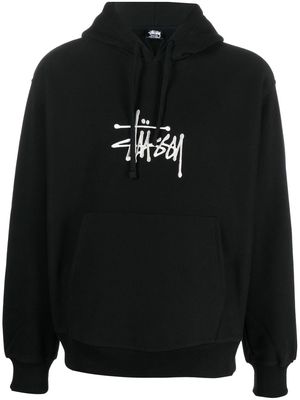 Stüssy embroidered logo hoodie - Black