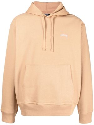 Stüssy embroidered-logo pullover hoodie - Neutrals
