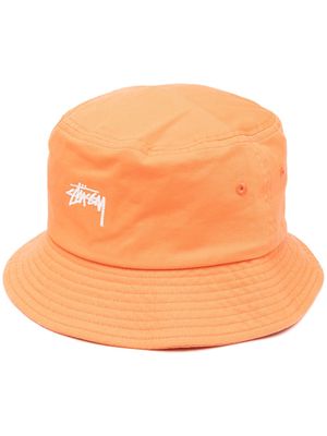 Stüssy logo-embroidered bucket hat - Orange