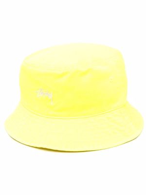 Stüssy Stock logo embroidery bucket hat - Yellow