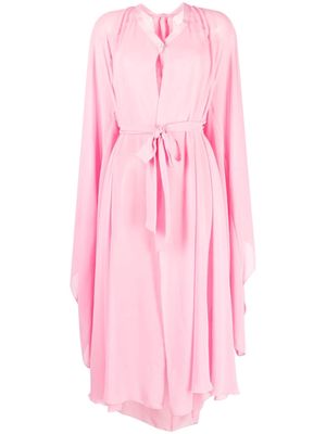 STYLAND asymmetric belted cape - Pink