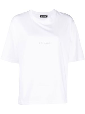 Styland embossed-logo organic cotton T-shirt - White