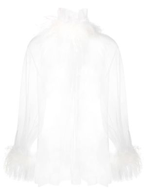 STYLAND feather trim blouse - White