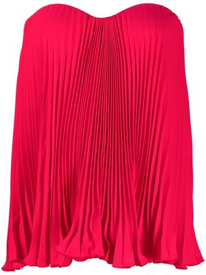 STYLAND fully pleated strapless blouse - Red