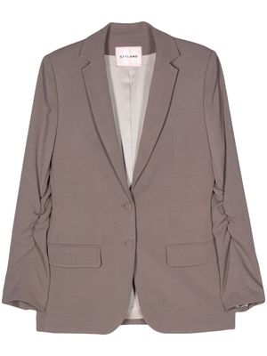 STYLAND gathered-detail-sleeves blazer - Grey