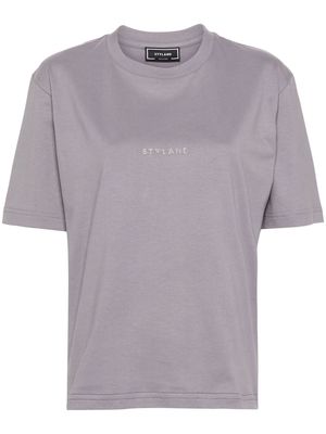 STYLAND glitter-detail cotton T-shirt - Purple