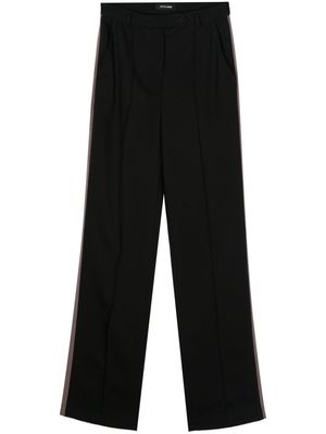 STYLAND grosgrain-trim straight trousers - Black