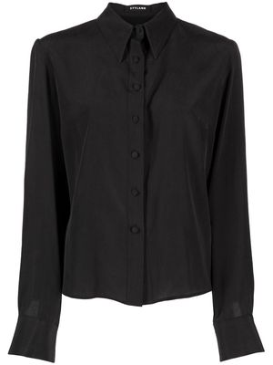 STYLAND long-sleeve silk shirt - Black