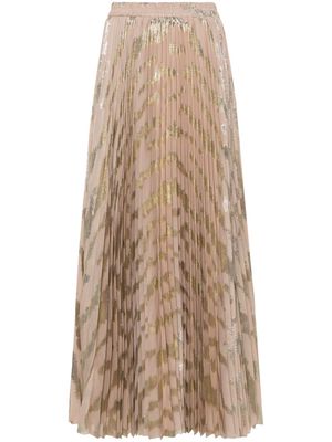 STYLAND metallic-detailed pleated maxi skirt - Neutrals