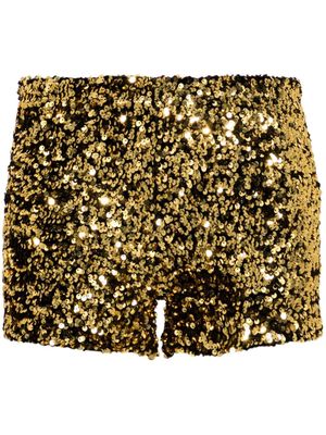 STYLAND mid-rise sequined shorts - Gold