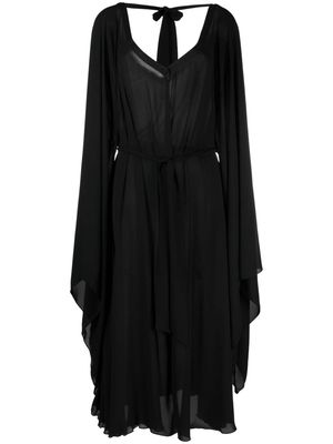 STYLAND open-front draped midi dress - Black
