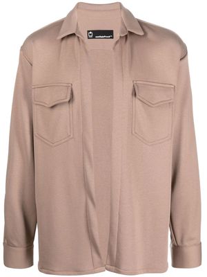 STYLAND open-front long-sleeve shirt - Brown