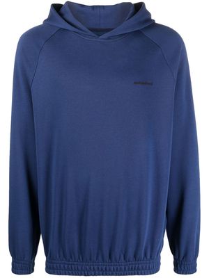 Styland organic cotton text-print hoodie - Blue
