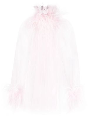 Styland ostrich feather trim blouse - Pink
