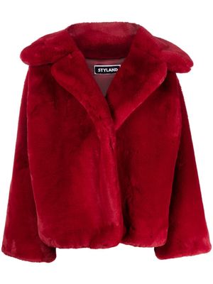 STYLAND oversize-cut faux-fur jacket - Red