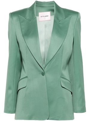 STYLAND peak-lapel single-breasted blazer - Green