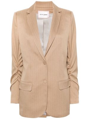 STYLAND pinstriped single-breasted blazer - Neutrals