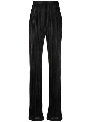 STYLAND pleated satin straight trousers - Black