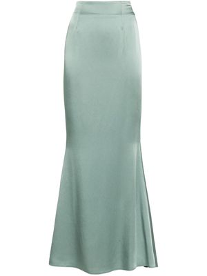 STYLAND satin godet maxi skirt - Green