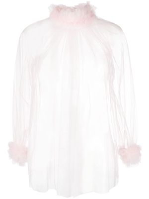 STYLAND semi-sheer tulle blouse - Pink