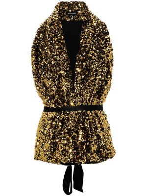 STYLAND sequined V-neck vest - Gold