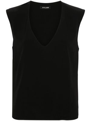 STYLAND sleeveless crepe blouse - Black