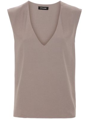 STYLAND sleeveless crepe blouse - Grey