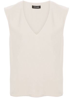 STYLAND sleeveless crepe blouse - Neutrals