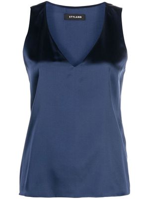 STYLAND sleeveless V-neck blouse - Blue