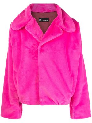 STYLAND spread-collar faux-fur jacket - Pink