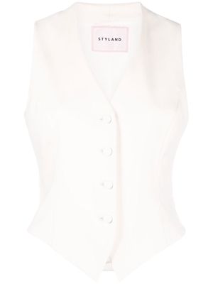 Styland tailored sleeveless waistcoat - White