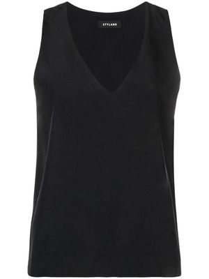 STYLAND V-neck silk blouse - Black