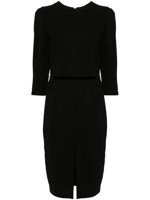 STYLAND velvet-detail midi dress - Black