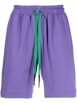 STYLAND x notRainProof drawstring cotton Bermuda shorts - Purple